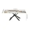 Modern 160 cm Rectangle Glossy Pandora Sintered Stone Dining Table, Seats 4