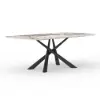 Modern 160 cm Rectangle Glossy Pandora Sintered Stone Dining Table, Seats 4