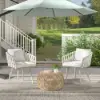 Outdoor Rope Weave & Aluminium Dining Chairs in Beige, Set of 4 – Grey