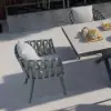 Picture of Outdoor Rope Weave & Aluminium Dining Chairs in Beige, Set of 4 – Black