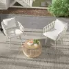 Outdoor Rope Weave & Aluminium Dining Chairs in Beige, Set of 6