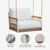 Picture of Ropipe Outdoor Aluminium & Rope Weave 1-Seater Swing Sofa in White, Set of 2