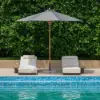 Tevara Outdoor Teak & Aluminium Adjustable Lounge Chaise in White, Set of 2