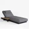 Picture of Wood & AluminumOutdoor Lounger Daybed Patio Furniture in Gray Cushion Set of 2