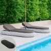 Cocaro Outdoor Aluminium & Rope Weave Adjustable Chaise Lounge in Grey, Set of 2