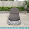Cocaro Outdoor Aluminium & Rope Weave Adjustable Chaise Lounge in Grey, Set of 2