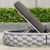 Cocaro Outdoor Aluminium & Rope Weave Adjustable Chaise Lounge in Grey, Set of 2