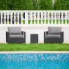 Picture of Tevara Outdoor Teak & Aluminium Swivel Lounge Chair in Grey, Set of 2