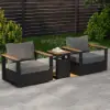 Picture of Tevara Outdoor Teak & Aluminium Swivel Lounge Chair in Grey, Set of 2