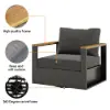 Picture of Tevara Outdoor Teak & Aluminium Swivel Lounge Chair in Grey, Set of 2