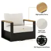 Picture of Tevara Outdoor Teak & Aluminium Swivel Lounge Chair in White – Black