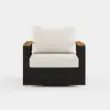Picture of Tevara Outdoor Teak & Aluminium Swivel Lounge Chair in White – Black
