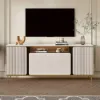 1800mm Sintered Stone Top Tall Beige TV Stand with 4 Doors & 5 Shelves