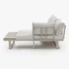 Slatera Outdoor Acacia & Aluminium Modular Sofa Set in Light Grey