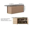 Japandi 183 cm Wood Kitchen Island with Storage, Concrete Grey & Natural – Style