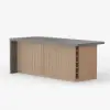 Japandi 183 cm Wood Kitchen Island with Storage, Concrete Grey & Natural – Style