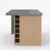 Japandi 183 cm Wood Kitchen Island with Storage, Concrete Grey & Natural – Style