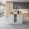 Japandi 127 cm Natural & White Kitchen Island with Storage & LED Lighting