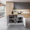 Japandi 127 cm Natural & White Kitchen Island with Storage & LED Lighting