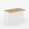 Japandi 127 cm Natural & White Kitchen Island with Storage & LED Lighting
