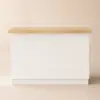 Japandi 127 cm Natural & White Kitchen Island with Storage & LED Lighting