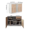 Japandi 130 cm White Kitchen Island with Storage & LED Lighting