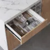 Japandi 130 cm White Kitchen Island with Storage & LED Lighting