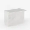 Japandi 130 cm White Kitchen Island with Storage & LED Lighting