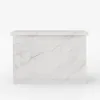 Japandi 130 cm White Kitchen Island with Storage & LED Lighting