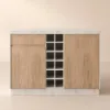 Japandi 130 cm White Kitchen Island with Storage & LED Lighting
