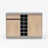 Japandi 130 cm Grey Kitchen Island with Storage & LED Lighting