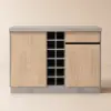 Japandi 130 cm Grey Kitchen Island with Storage & LED Lighting