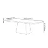 200cm Modern Rectangular Faux Travertine Dining Table, Indoor/Outdoor, Seats 6-8