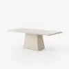 200cm Modern Rectangular Faux Travertine Dining Table, Indoor/Outdoor, Seats 6-8