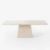 200cm Modern Rectangular Faux Travertine Dining Table, Indoor/Outdoor, Seats 6-8