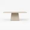 200cm Modern Rectangular Faux Travertine Dining Table, Indoor/Outdoor, Seats 6-8