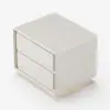 Modern 2-drawer off-white MDF Bedside Table with USB and Lighting – Nightstand