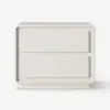 Modern 2-drawer off-white MDF Bedside Table with USB and Lighting – Nightstand