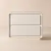 Modern 2-drawer off-white MDF Bedside Table with USB and Lighting – Nightstand
