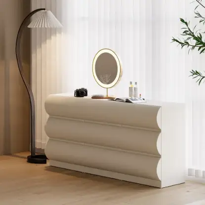 Picture of Humply 150 cm White Leather 9-Drawer Dresser