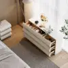 Humply 150 cm White Leather 9-Drawer Dresser