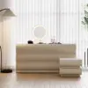 Humply 150 cm White Leather 9-Drawer Dresser