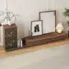 Fero Walnut & Gray Extendable TV Stand with Bookshelves & Light(250 cm-390 cm)