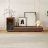 Fero Walnut & Gray Extendable TV Stand with Bookshelves & Light(250 cm-390 cm)