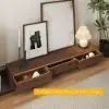 Fero Walnut & Gray Extendable TV Stand with Bookshelves & Light(250 cm-390 cm)
