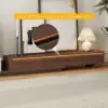 Fero Walnut & Gray Extendable TV Stand with Bookshelves & Light(250 cm-390 cm)