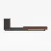 Fero Walnut & Gray Extendable TV Stand with Bookshelves & Light(250 cm-390 cm)