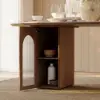 180 cm Faux Travertine Oval Dining Table with Fluted Base & Storage