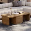 Rectangle Modular Slatted Teak Wood Outdoor Coffee Table