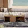 Rectangle Modular Slatted Teak Wood Outdoor Coffee Table